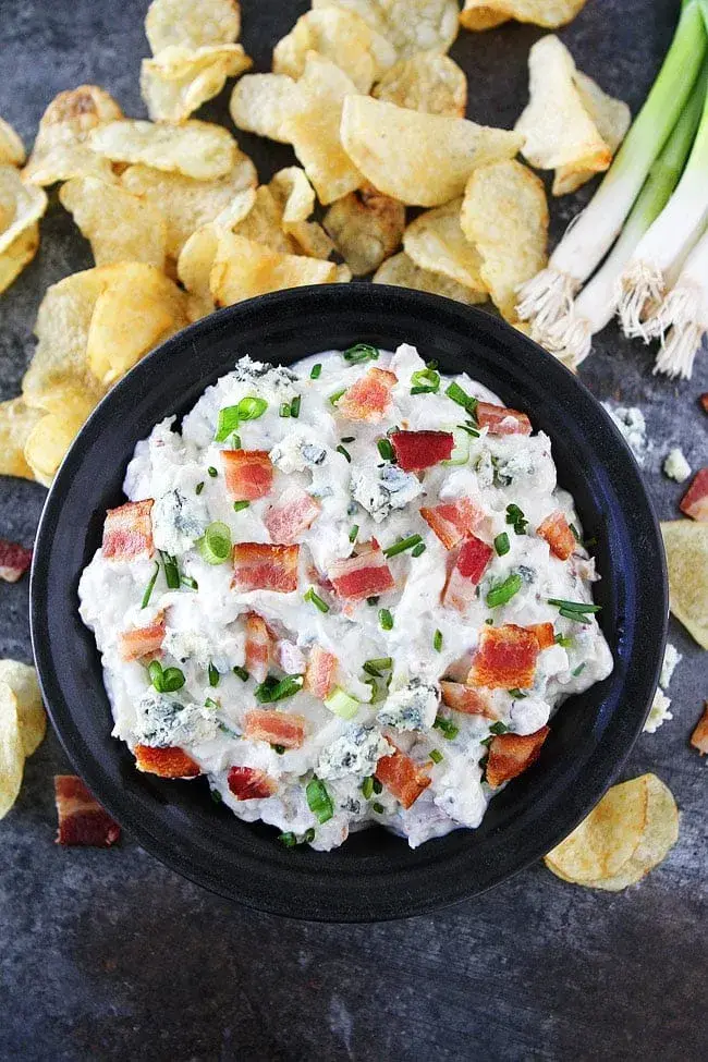 Roasted Garlic Bacon Blue Cheese Dip
